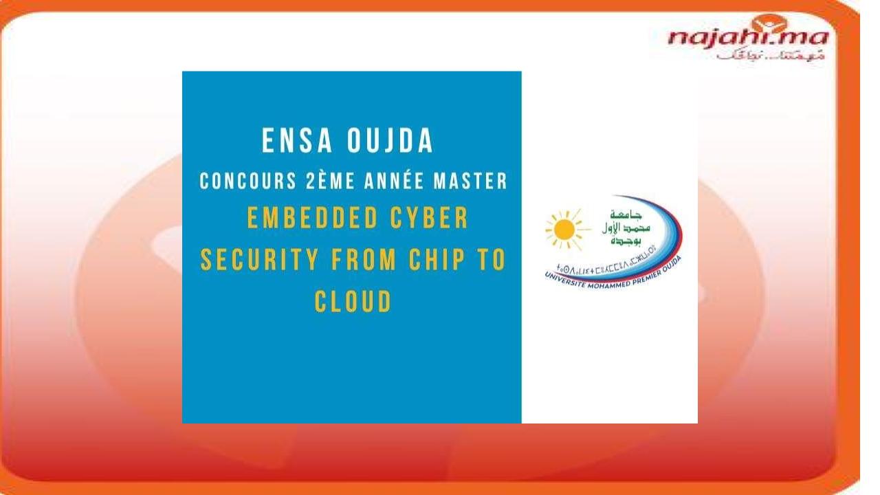 ENSA Oujda Avis de concours 2ème année Master ECC2C 2023-2024